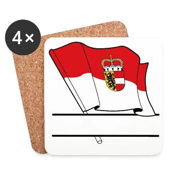 Drapeau de Salzbourg – Espace de noms - Dessous de verre (lot de 4) - blanc - Devant