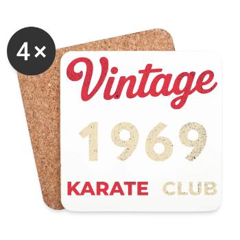 Vintage 1969 – Année de naissance rétro du Karate Club - Dessous de verre (lot de 4) - blanc - Devant