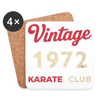 Vintage 1972 – Année de naissance rétro du Karate Club - Dessous de verre (lot de 4) - blanc - Devant