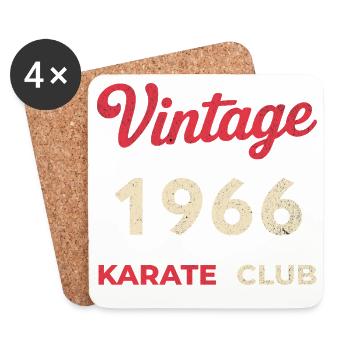 Vintage 1966 – Année de naissance rétro du Karate Club - Dessous de verre (lot de 4) - blanc - Devant