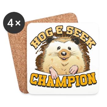 Igel Tag Hedgehog Day Hog & Seek - Untersetzer (4er-Set) - Weiß - Vorne