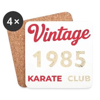 Vintage 1985 – Année de naissance rétro du Karate Club - Dessous de verre (lot de 4) - blanc - Devant