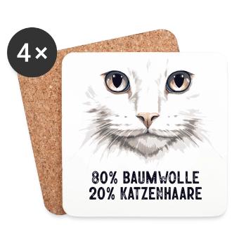 Maman Chat Offre des cadeaux Maman Chat Amoureuse des Chats - Dessous de verre (lot de 4) - blanc - Devant