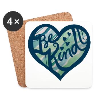 Aquarelle Be Kind Heart - Dessous de verre (lot de 4) - blanc - Devant