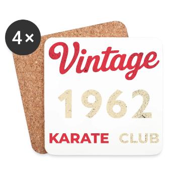 Vintage 1962 – Année de naissance rétro du Karate Club - Dessous de verre (lot de 4) - blanc - Devant