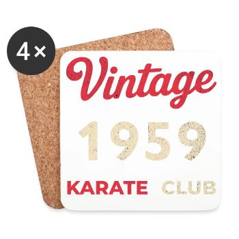 Vintage 1959 – Année de naissance rétro du Karate Club - Dessous de verre (lot de 4) - blanc - Devant