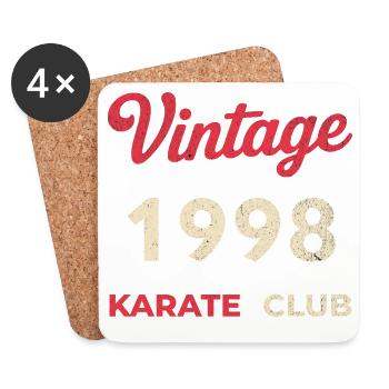 Vintage 1998 – Année de naissance rétro du Karate Club - Dessous de verre (lot de 4) - blanc - Devant