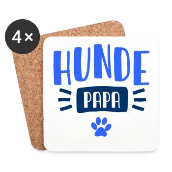 Hunde_Papa_-_Chien_-_Animal_-_Dog Lover_-_Dog - Dessous de verre (lot de 4) - blanc - Devant