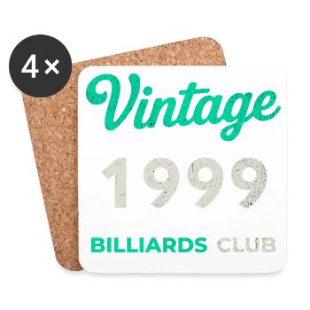 Vintage 1999 – Billiards Club Retro Geburtsjahr - Untersetzer (4er-Set) - Weiß - Vorne