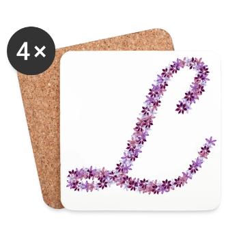 Symphonie des Fleurs - Dessous de verre (lot de 4) - blanc - Devant