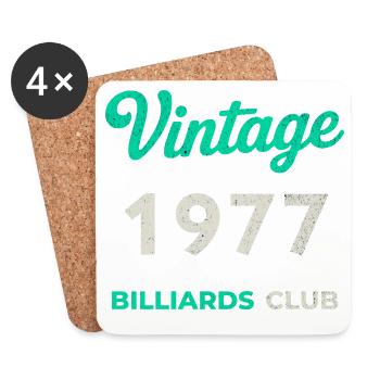 Vintage 1977 – Billiards Club Retro Geburtsjahr - Untersetzer (4er-Set) - Weiß - Vorne