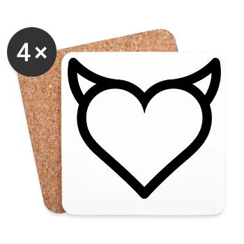 Demon Heart - Coasters (set of 4) - white - Front