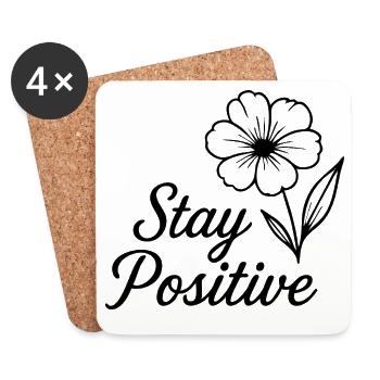Stay Positive - Untersetzer (4er-Set) - Weiß - Vorne