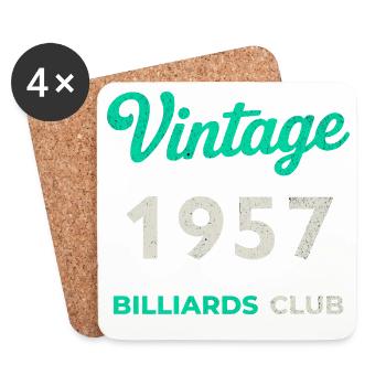 Vintage 1957 – Billiards Club Retro Year of Birth - Coasters (set of 4) - white - Front