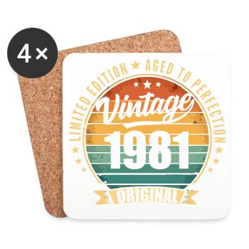 Millésime 1981 Anniversaire Limited Edition 1981 - Dessous de verre (lot de 4) - blanc - Devant