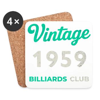 Vintage 1959 – Billiards Club Retro Geburtsjahr - Untersetzer (4er-Set) - Weiß - Vorne