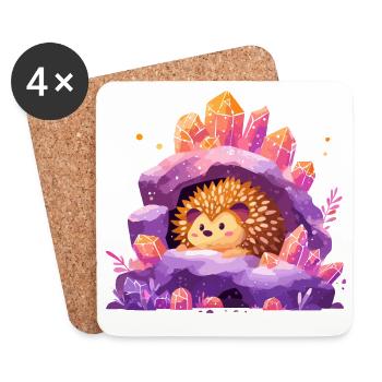 Crystal Cave Hedgehog Idyll - Coasters (set of 4) - white - Front