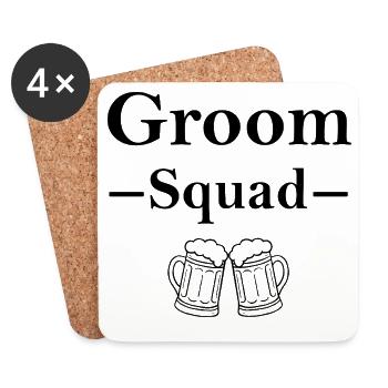 Groom Squad – Bachelor Party Shirt - Coasters (set of 4) - white - Front