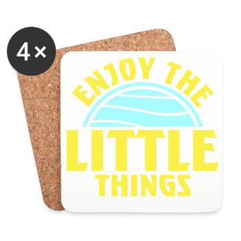 Enjoy The Little Things Dankbarkeit Achtsamkeit - Untersetzer (4er-Set) - Weiß - Vorne