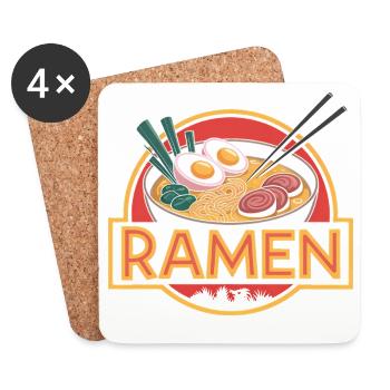 Prähistorische Ramen – Food Lover Design - Untersetzer (4er-Set) - Weiß - Vorne