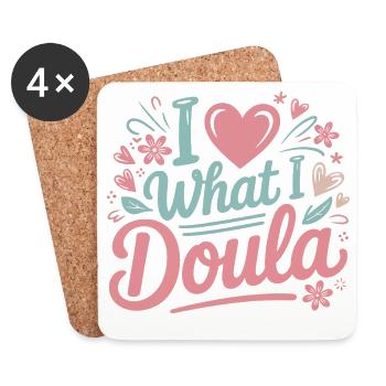 J’adore ce que je fais, doula - Dessous de verre (lot de 4) - blanc - Devant