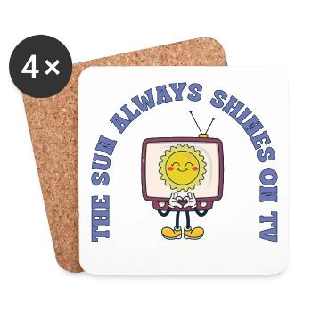 The Sun Always Shines On TV Retro Comic - Untersetzer (4er-Set) - Weiß - Vorne