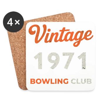 Millésime 1971 – Année de naissance rétro du Bowling Club - Dessous de verre (lot de 4) - blanc - Devant