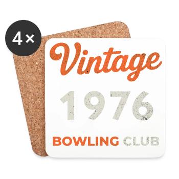 vinMillésime 1976 – Année de naissance rétro du Bowling Club - Dessous de verre (lot de 4) - blanc - Devant