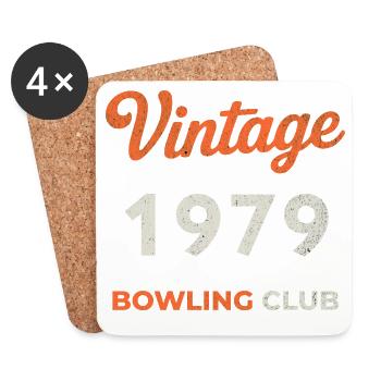 Vintage 1979 – Année de naissance rétro du Bowling Club - Dessous de verre (lot de 4) - blanc - Devant