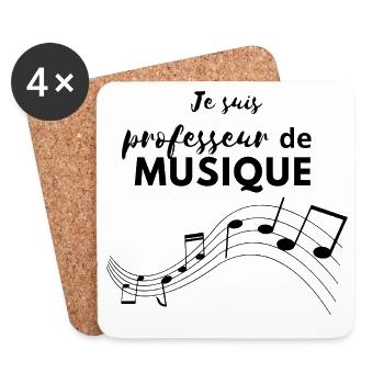 I am a music teacher - Coasters (set of 4) - white - Front