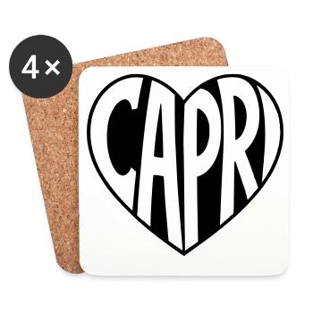 Capri Herz - Untersetzer (4er-Set) - Weiß - Vorne