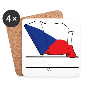 TSCHECHISCHE REPUBLIK – Personalisierte Flagge - Untersetzer (4er-Set) - Weiß - Vorne