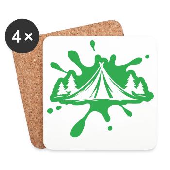 Masses de nature de tente de camping - Dessous de verre (lot de 4) - blanc - Devant
