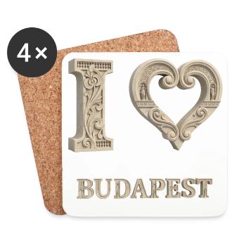 I Love Budapest – Architectural City Design - Untersetzer (4er-Set) - Weiß - Vorne