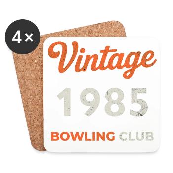 Millésime 1985 – Année de naissance rétro du Bowling Club - Dessous de verre (lot de 4) - blanc - Devant