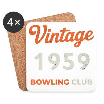 Millésime 1959 – Année de naissance rétro du Bowling Club - Dessous de verre (lot de 4) - blanc - Devant