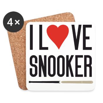 Ich liebe Snooker - Untersetzer (4er-Set) - Weiß - Vorne