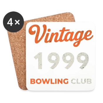 Millésime 1999 – Année de naissance rétro du Bowling Club - Dessous de verre (lot de 4) - blanc - Devant