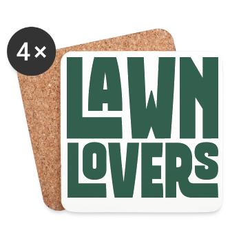 Lawn Lovers Lawn Friends - Coasters (set of 4) - white - Front