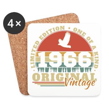 1966 Vintage Rétro Cadeau D'anniversaire - Dessous de verre (lot de 4) - blanc - Devant