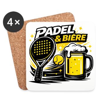 Padel and Beer Graphic Sport - Coasters (set of 4) - white - Front