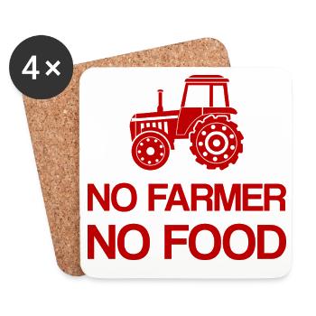 No Farmer No Food Politics Protest Farmers Farmer - Coasters (set of 4) - white - Front
