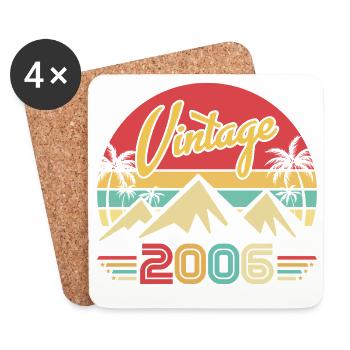 Year of Birth 2006 Birthday Gift 2006 - Coasters (set of 4) - white - Front