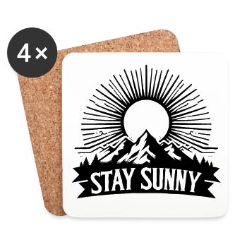 STAY SUNNY black and white - Untersetzer (4er-Set) - Weiß - Vorne