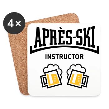 Après-Ski Instructor (Bier Apres Ski Konkav POS3C) - Untersetzer (4er-Set) - Weiß - Vorne