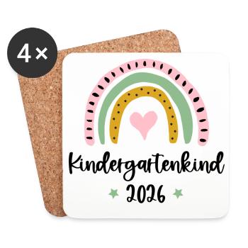 Enfant de la maternelle 2025 Rainbow Daygarten Maternelle - Dessous de verre (lot de 4) - blanc - Devant