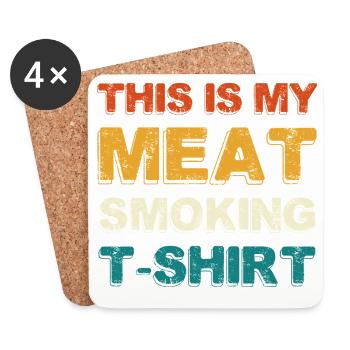 Meat Tuxedo T-Shirt – Grillfreund - Dessous de verre (lot de 4) - blanc - Devant