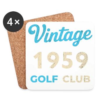 Vintage 1959 Golf Club Retro Geburtsjahr Geschenk - Untersetzer (4er-Set) - Weiß - Vorne