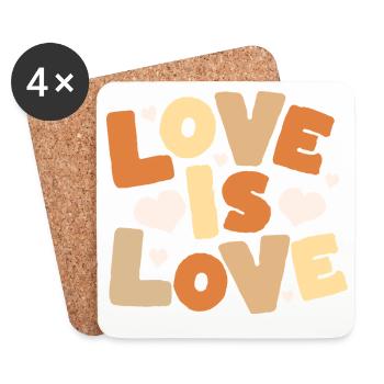 Love Is Love Pastel Letters - Untersetzer (4er-Set) - Weiß - Vorne