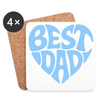 Best Dad Heart Design - Coasters (set of 4) - white - Front
